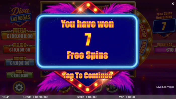 Diva Las Vegas - spustenie bonusových Free Spinov