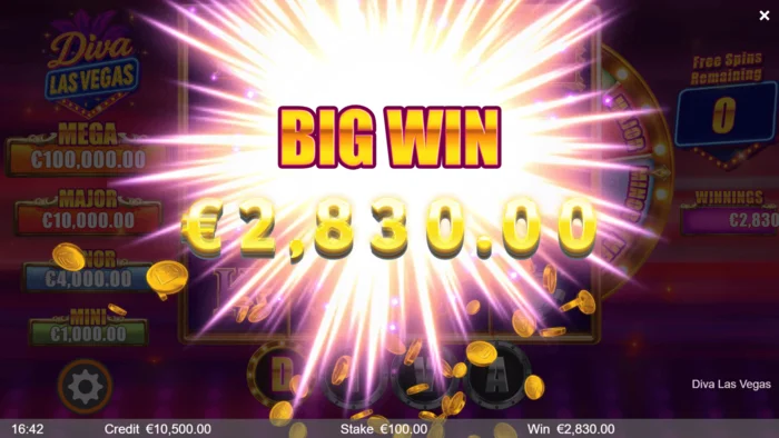 Diva Las Vegas - veľká výhra počas Free Spinov