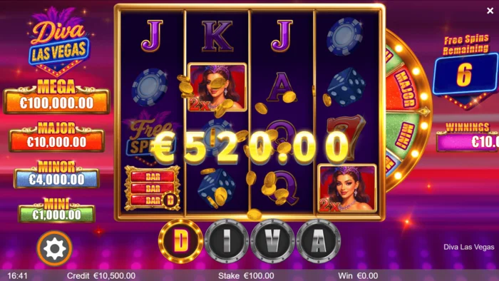 Diva Las Vegas - výherná kombinácia s Wild symbolmi
